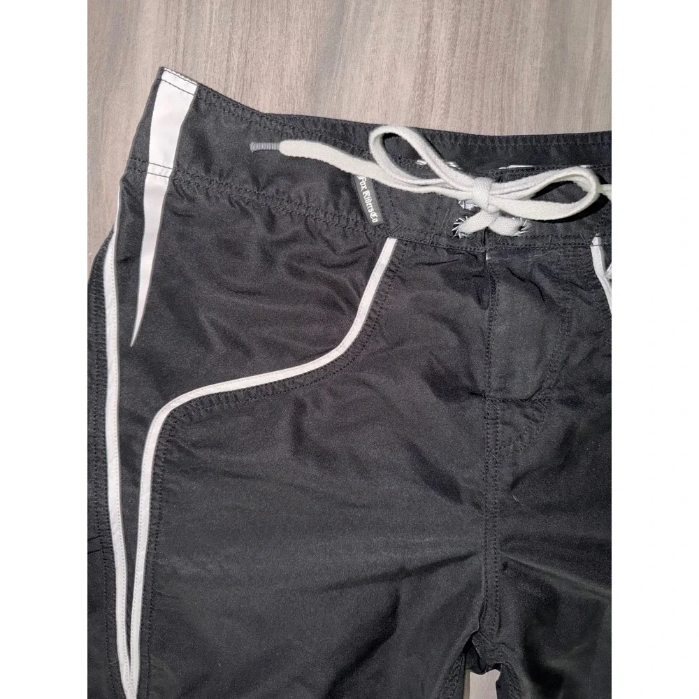 Vtg Y2K Fox Racing Mens Board Shorts Black White Logo Swim Trunks Size 36 X10